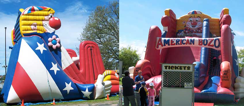 All Fun Bozo the Clown Inflatable Slide for hire Melbourne