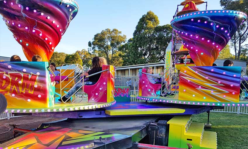 Jubilee Amusements Storm ride for hire Sydney